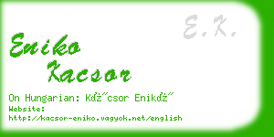 eniko kacsor business card